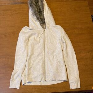 Victoria's Secret Cream Hoodie with Faux Fur